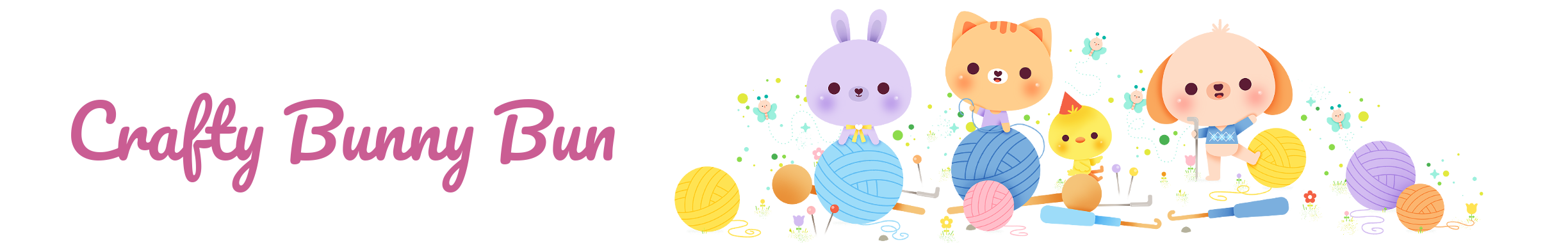 crafty bunny bun logo and banner