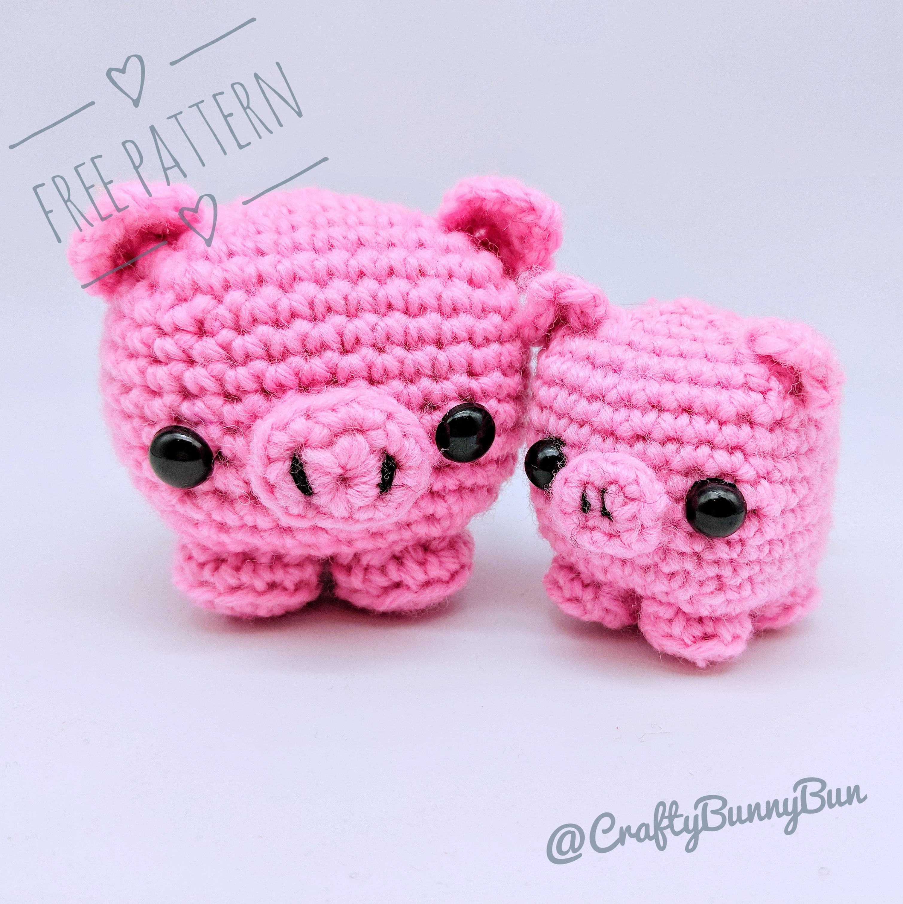 Crochet Pattern Piggy Head Amigurumi PDF Pattern